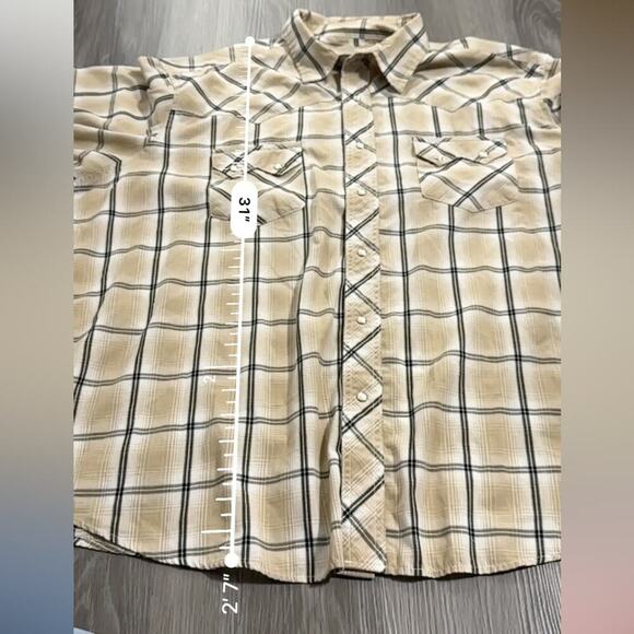 Vintage Wrangler Plaid Pearl Snap Button Down Short Sleeve Western Shirt Sz 2XL - Picture 8 of 8